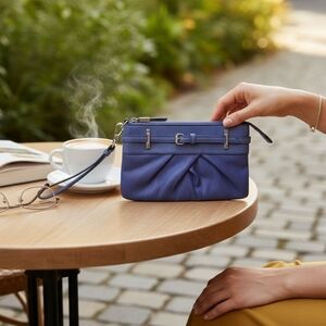 Simply Vera Wang Purple And Silver Medium Wristlet Nwot